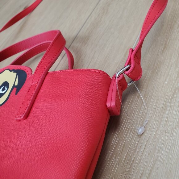 Marc Tetro Red Pug Dog Small Tote Crossbody Bag Purse NWOT - Picture 12 of 16